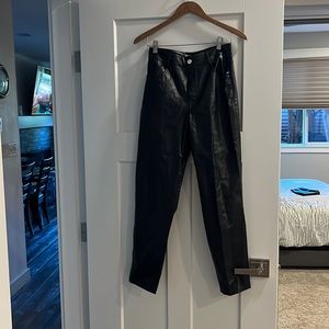 Zara straight leg leather pants size 4/26/36